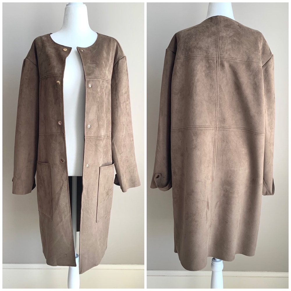 Philosophy Suede Brown Long Topper Jacket